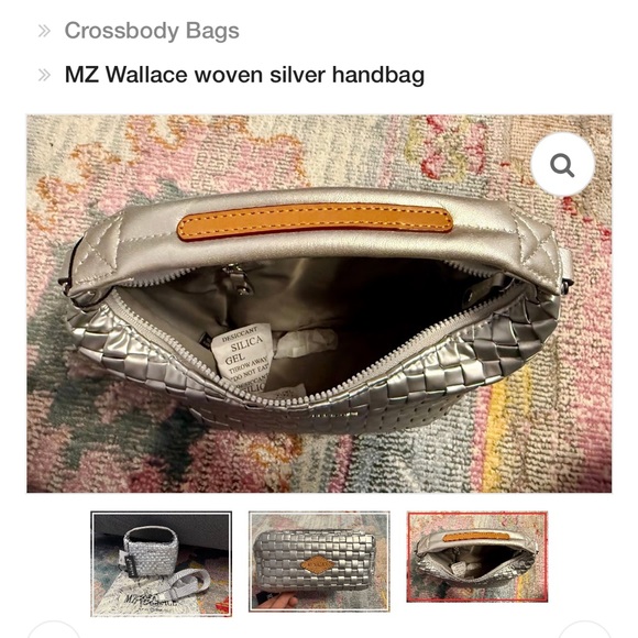 MZ Wallace Metallic Silver woven hobo Crossbody Bag - Picture 11 of 11